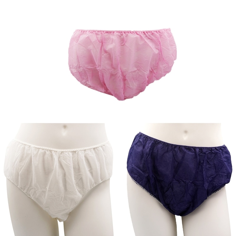 50 Pcs/Pack Women Underpants Stretch Briefs Ladies Disposable Non-woven Underwear One for TIME Use Panties for Female Girl