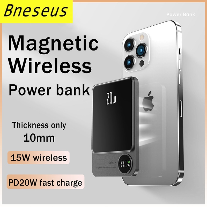 Magnetic Power Bank 10000mAh Macsafe Powerbank Fast Wireless Charger For iphone 12 13 14Promax External Auxiliary Battery Pack