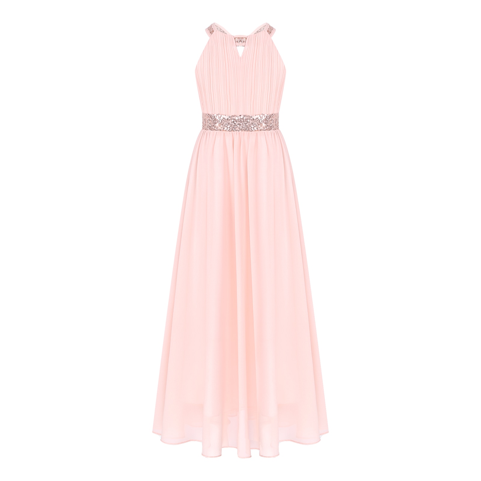 Flower Girls Dresses Sequin Chiffon Princess Birthday Party Dresses for Wedding Bridesmaid Pageant First Communion Kids Vestidos