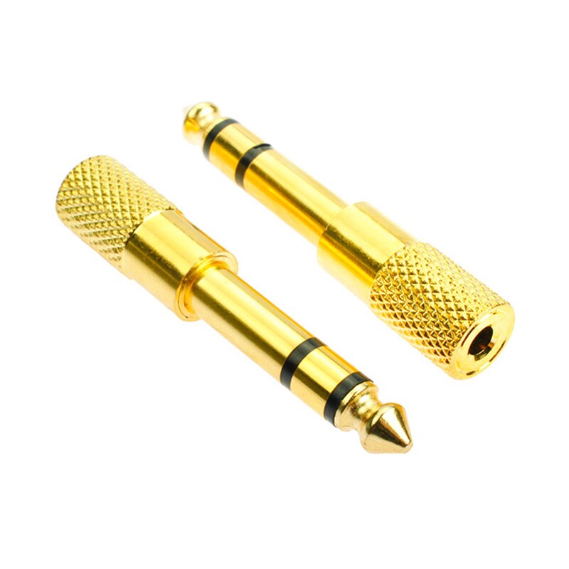 Gold 6.5mm Male Plug To 3.5mm Female Jack Stereo Headphone Audio Adapter Home Connectors Adapter