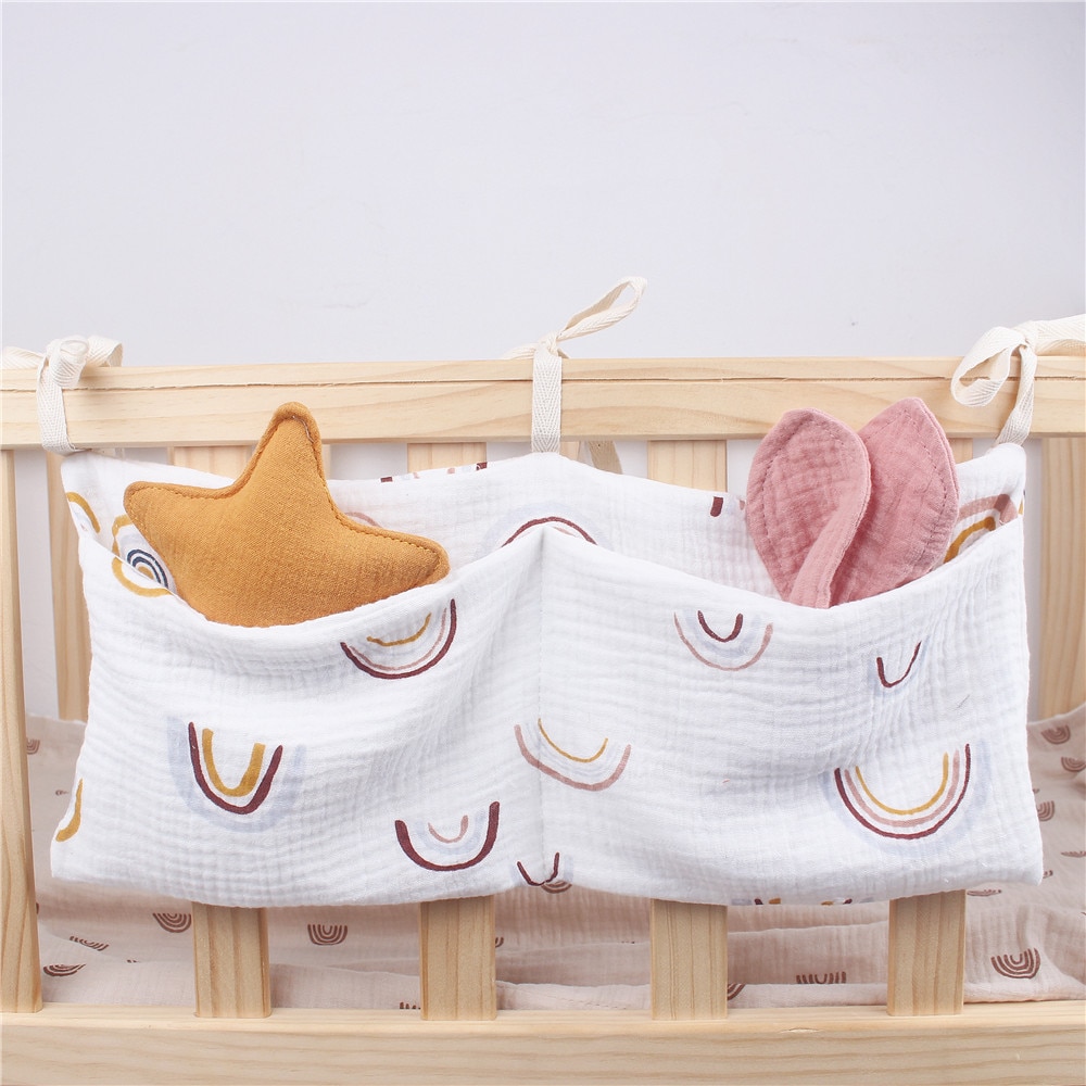 Baby Crib Storage Bag Nappy Organizer Portable Newborn Bed Headboard Diaper Bag for Kids Baby Items Bedding Diaper Organizer