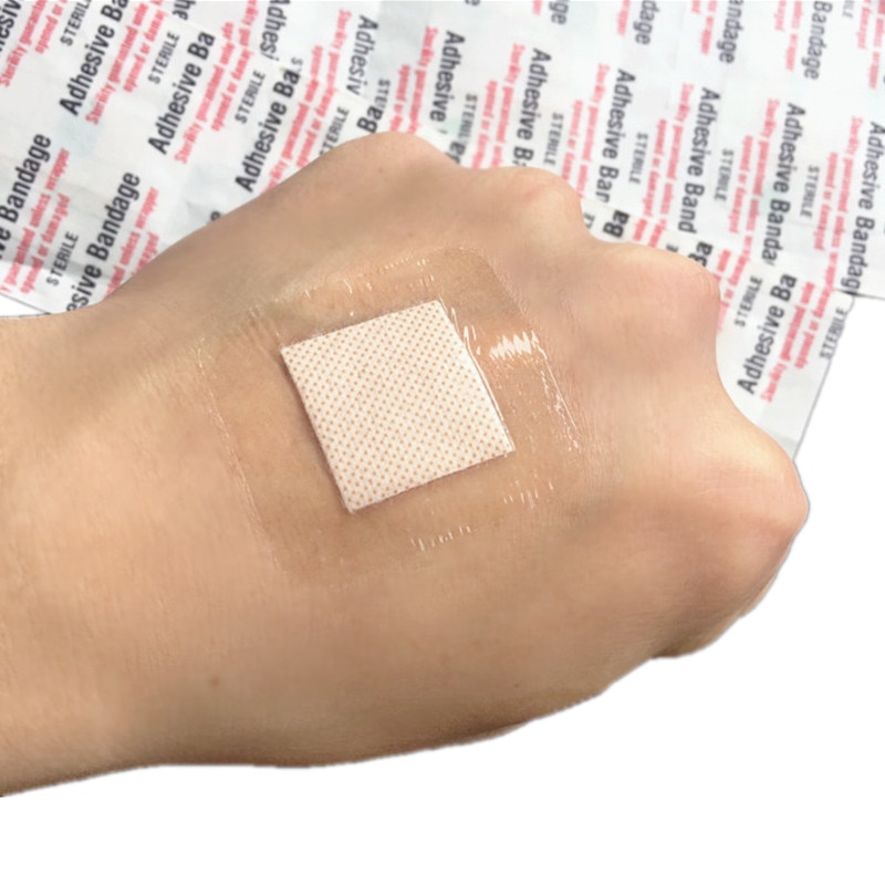 50pcs/set 38*38mm Mini Transparent Band Aid Wound Dressing Plaster Skin Patch Waterproof PU Adhesive Bandages Woundplast Tape