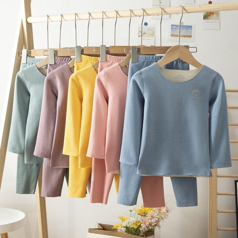 Children Thermal Underwear Autumn Winter Suit Kids Pijama Class A Long Johns Boy Girl Sleepwear Clothing Set Thicken Baby Pajama