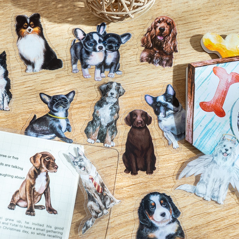 30pcs/lot Kawaii Stationery Stickers Dog Lovers Club DIY Junk Journal Paper stickers Planner Decorative Mobile stickers