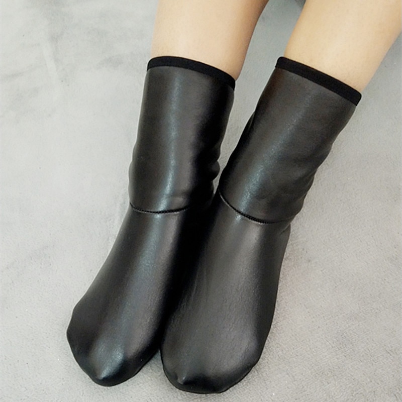 Muslim Prayer Wear Socks High Quality PU Plush Warm Socks Leather Socks Children Unisex General Floor Socks Carpet Socks