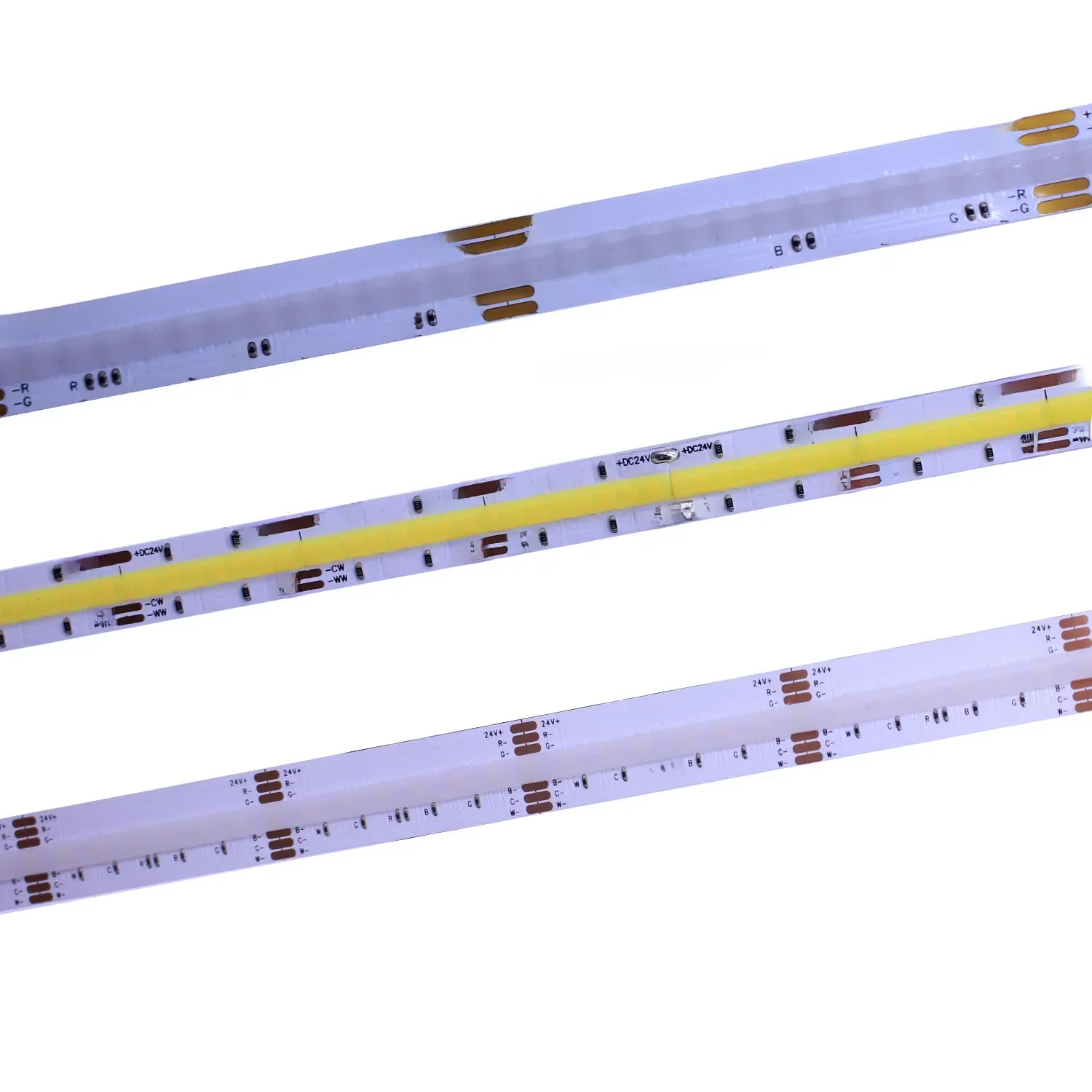 RGB RGBCCT CCT COB LED Strip 12V 24V 608 810 840LEDs/m flessibile COB Tape LED Light  ip20 ip67