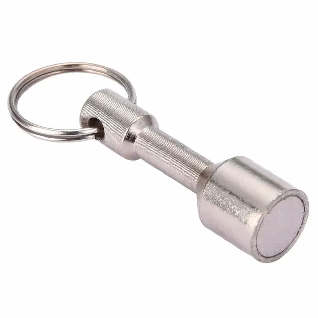 1pc 12mm Super Strong Silver Metal Magnet Keychain Split Ring Pocket Keyring Hanging Holder Outdoor