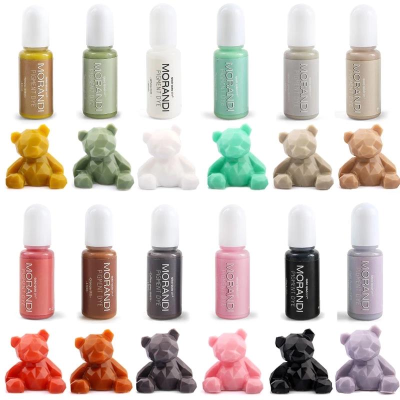 10ML Epoxy Liquid Colorant Dye Ink Pigment Morandi Liquid Dye Ink Alcohol Colorant for Jewelry Making Supplies Tools 24 Colors