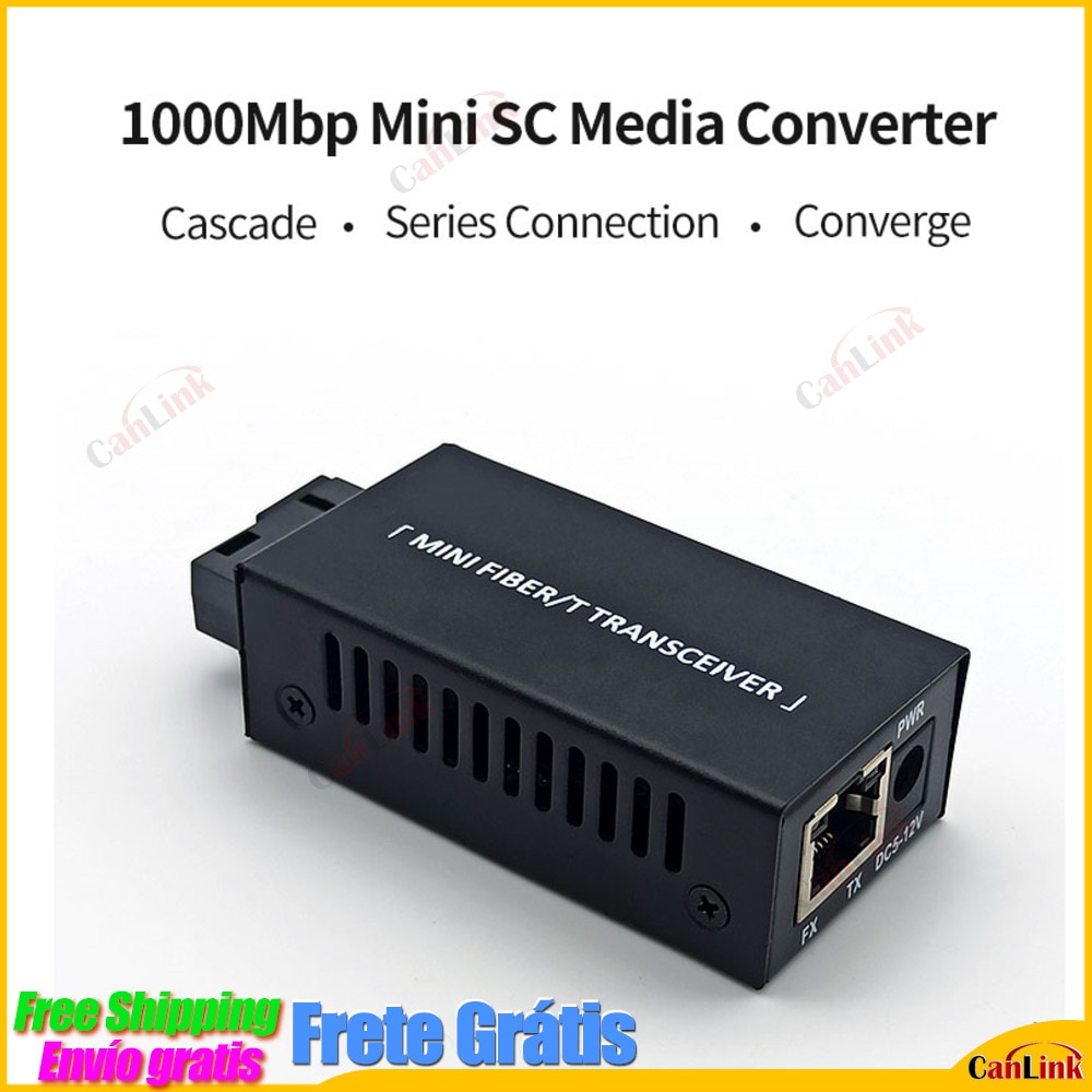 1 Pair Gigabit 100/1000M A/B SC Ethernet Fiber Switch Media Converter Rj45 Optic Transceiver 20KM fibra Switch with Power Supply