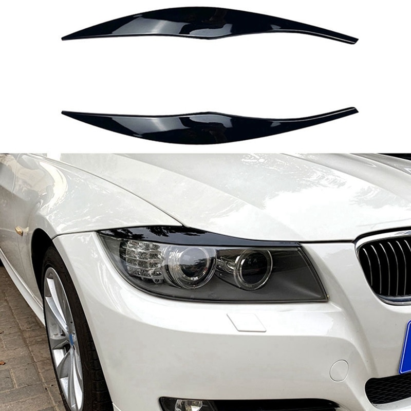Car Headlights Eyebrows Eyelids Cover Eyelash Head Light Stickers For BMW 3 Series E90 E91 320I 330I 05-12