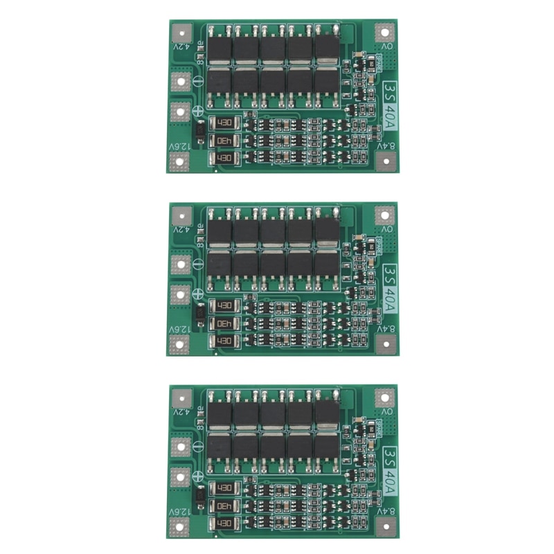 3X 3S 40A For Screwdriver 12V Li-Ion 18650 Bms Pcm Battery Protection Board Bms Pcm With Balance Liion Battery Cell Pack