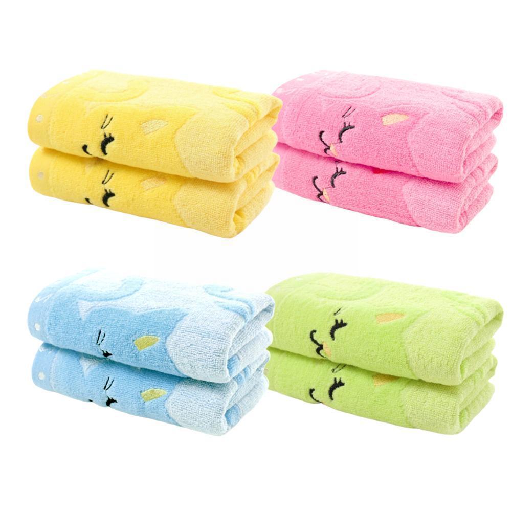 1pcs Children Cute Towel Cotton Bamboo Fiber Lovely Feeding Supplies Bath Washcloth Towel Infant Baby Baby Cloth Soft J2l2