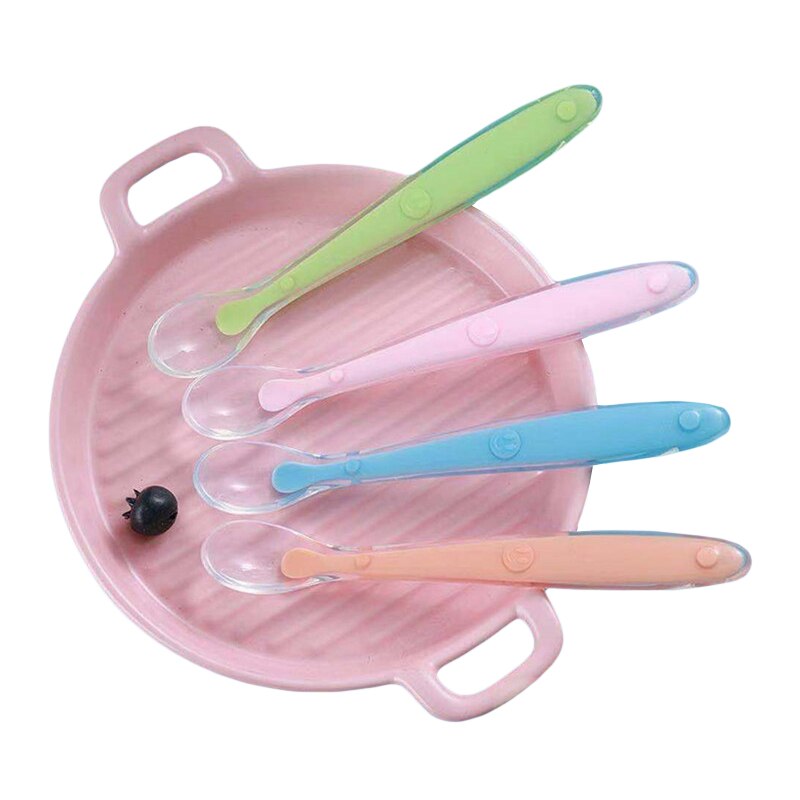Baby Soft Silicone Spoonwith Storage Box Infant BPA Free Spoons Newborn Tableware Baby Feeding Utensils Cutlery Tools