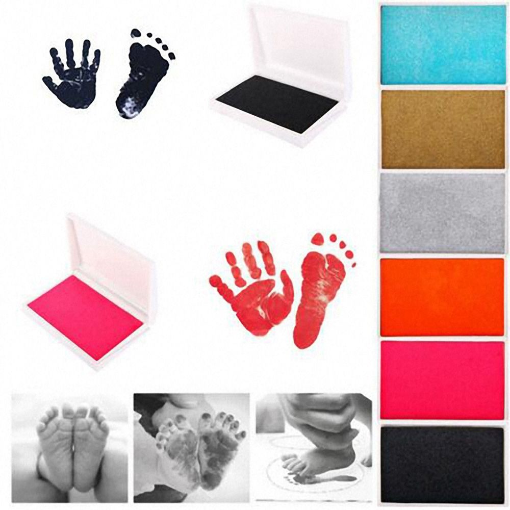 Newborn Baby Footprints Handprint Ink Pads Safe Non-toxic Imprint Kit Hand Foot Print Maker Baby Souvenirs Infant Clay Toy Gifts