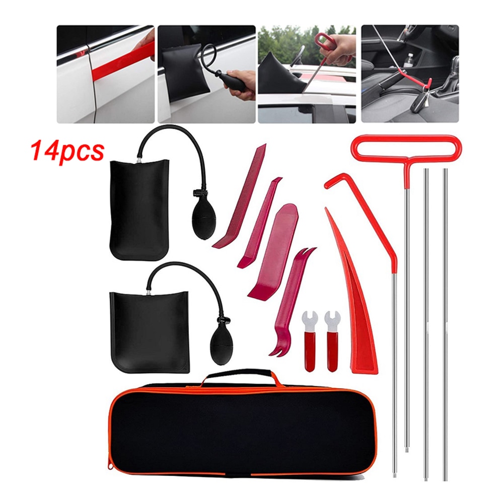 Car Wedge Pump Locksmith Thickened Door Repair Air Cushion Emergency Open Unlock Tool Kits with Long Reach Grabber