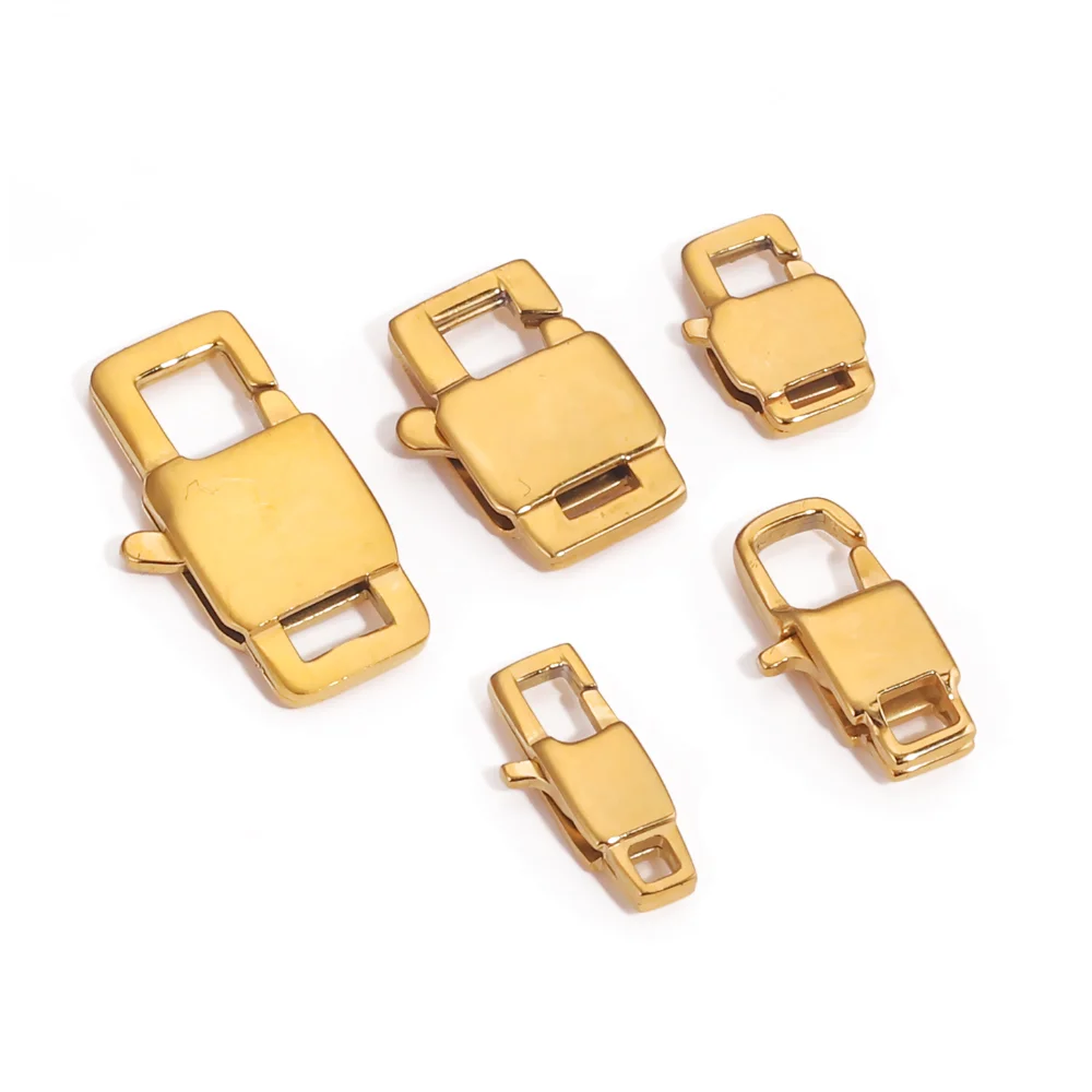 4pcs Stainless Steel Plated Gold Polishing Spring Lobster Clasps Hooks Connectors Necklace DIY