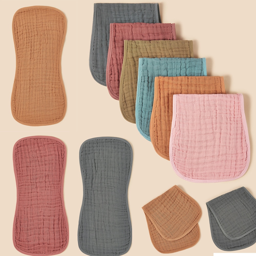 Baby Muslin Burp Cloths Pure Cotton Washcloths 6 Layers Extra Absorbent Soft Towel Gauze Facecloth Saliva Towel Feeding Stuff