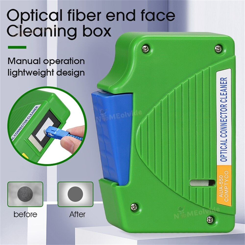 AUA-550 Blue Box Optical Fiber end face cleaning box Ftth fiber wiping tool pigtail cleaner cassette fiber Tools High Qulity
