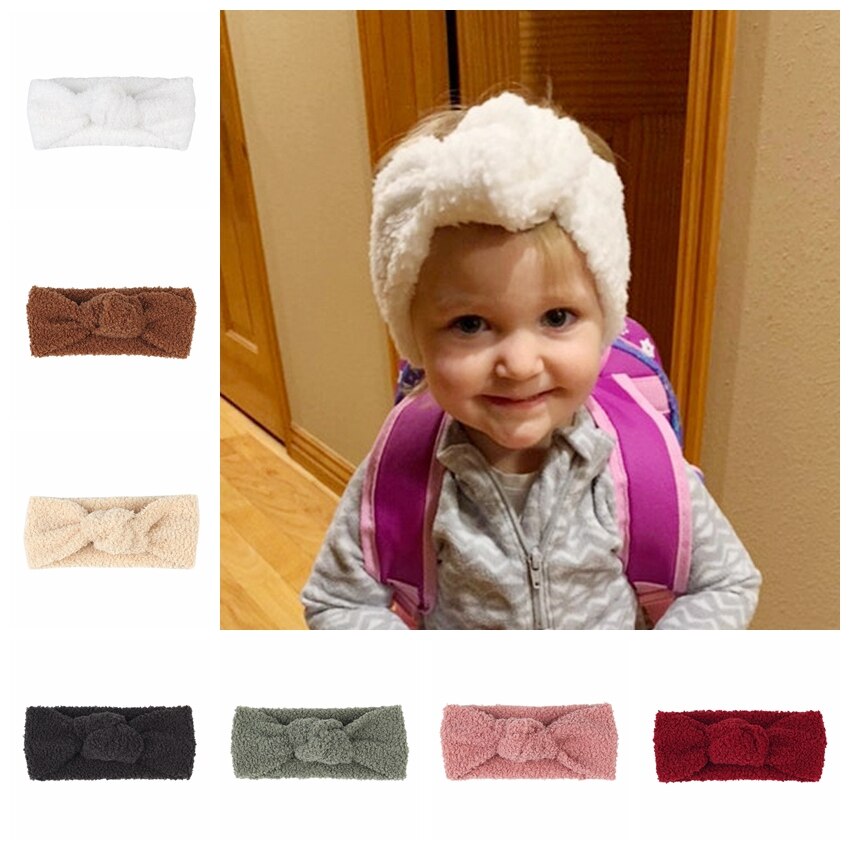 New Autumn Winter Keep Warm Children Headband Baby Girls Princess Knot Headwraps Ear Protect Newborn Infant Hair Accessories