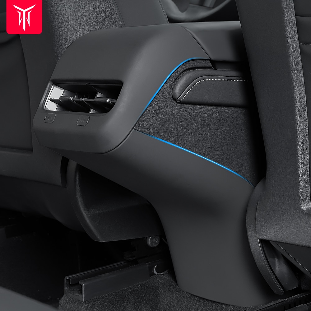 YZ Rear Air Outlet Protective Cover For Tesla Model Y 3 Carbon Fiber Pattern Anti-scratch Car Stickers For Tesla Car Protection