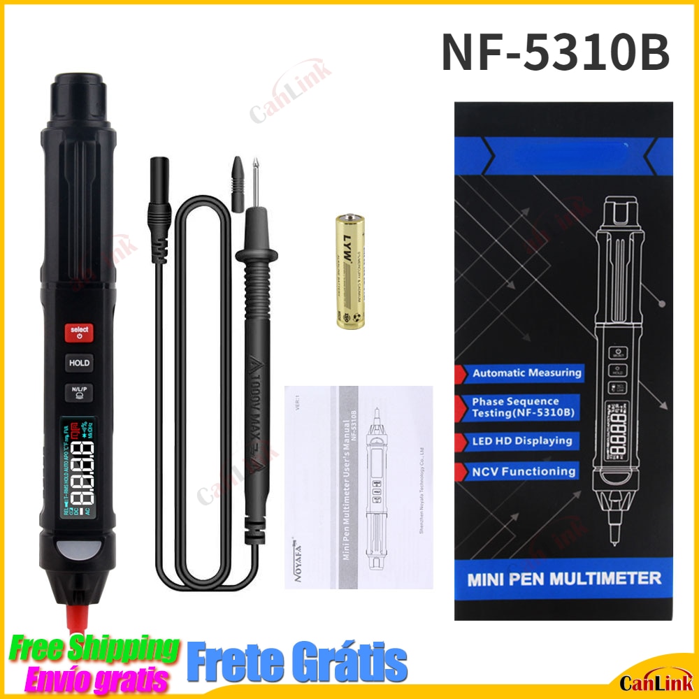 NF-5310B Digital Display Smart Tester Multimeter Digital Voltage Indicator Tester Pen Resistance Diode Detector Voltmeter