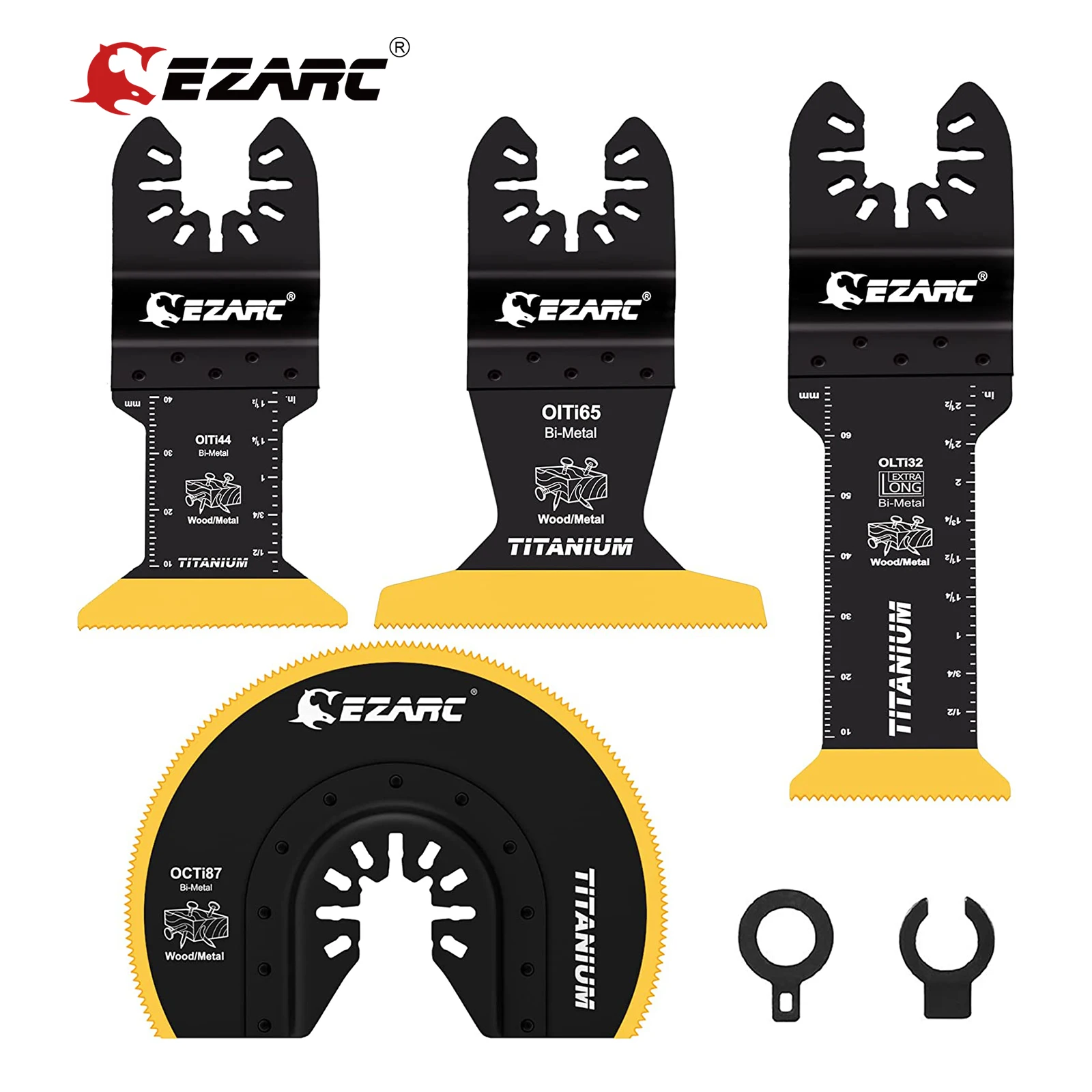 EZARC 4Pcs Titanium Oscillating Saw Blades Kit  Plunge Cutting Multitool Blades for Metal Wood Nails