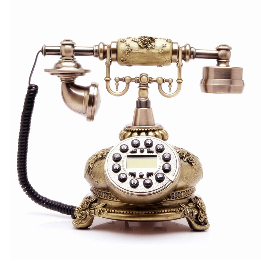 Antique Telephone, Corded Digital Vintage Telephone Classic European Retro Landline Telephone Decorative Push Dail Old Phone