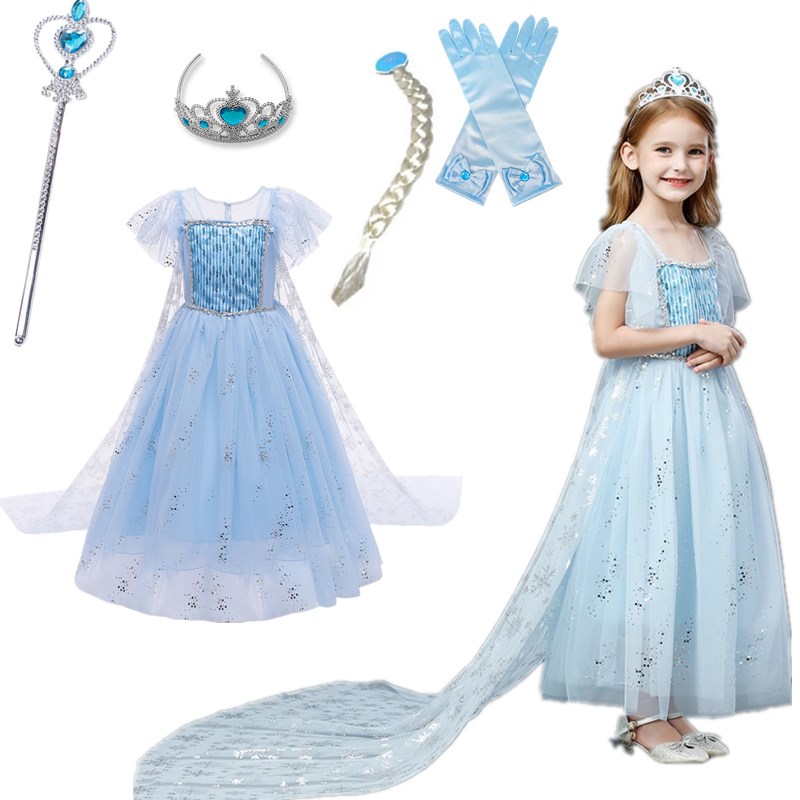 Dress For Kid Girls Halloween Birthday Princess Party White Gown Carnival Frocks Cosplay Fancy Outfits For Little Girls
