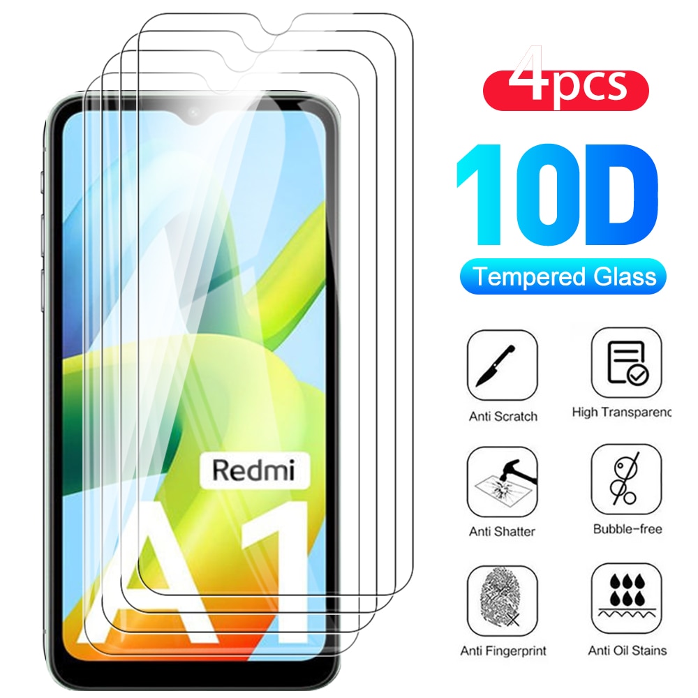 4pcs protective glass for Xiaomi Redmi A1 redmy A 1 1A RedmiA1 4G 2022 touch display screen protectror film gurad tempered glass
