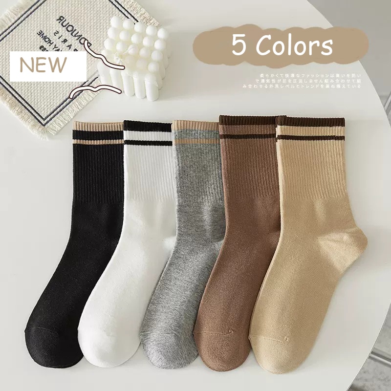5 Pairs/Lot Winter Women Middle Socks Warm Socks Set Cute Animal Print Ankle Foot Cover Fashion New Fashion Sock Black White