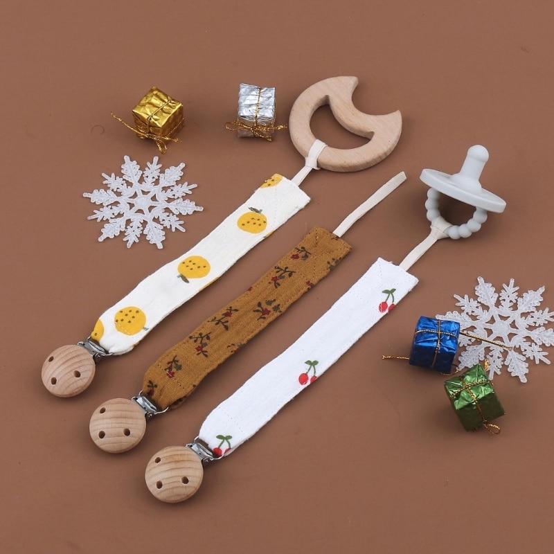 35 PCS Baby Pacifier Clip Chain Cotton Country Style Pacifier Holder Dummy Clips Handmade Baby Gift