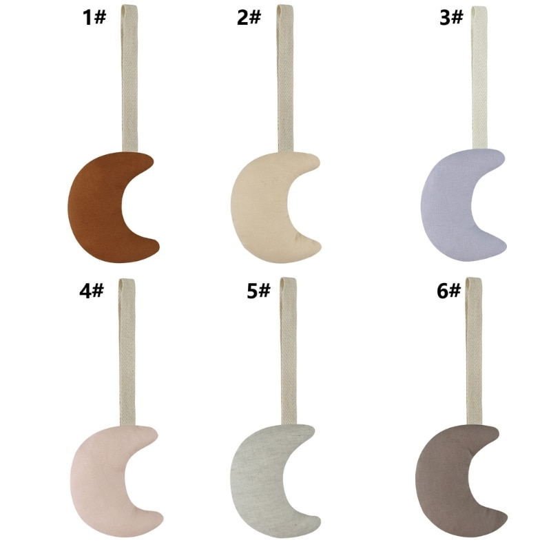 Baby Pacifier Clip Chain Pendant Soft Cotton Moon-shape Soother Holder Decor Dummy Nipple Hanging Ornament for Newborn Infants