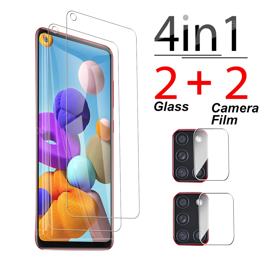 4 in 1 Tempered Glass For A22S A22 4G 5G A23 For Samsung A20 A20S Screen Protector Glass For Samsung A21 A21S Camera Film