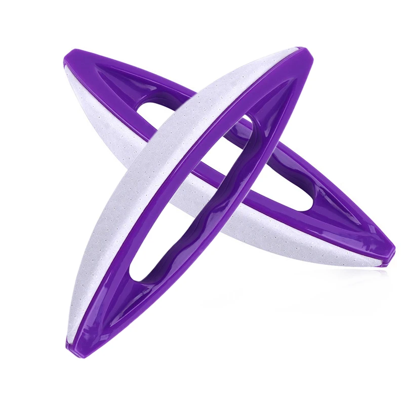 2x Nail Art Leather Buffer Buffing UV Gel Nails Tips Tool Manicure Cream Purple