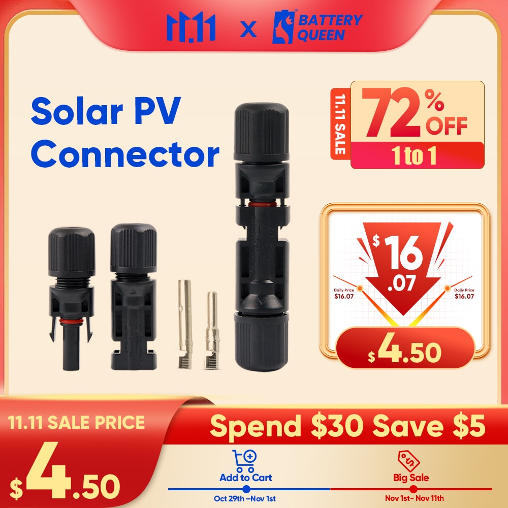 5/10/20 Pair m c 4 Connector Solar 30A 1000V IP67 Waterproof For 2.5mm2~6.0mm2 Solar Cable Male&Female Connection Ship Free