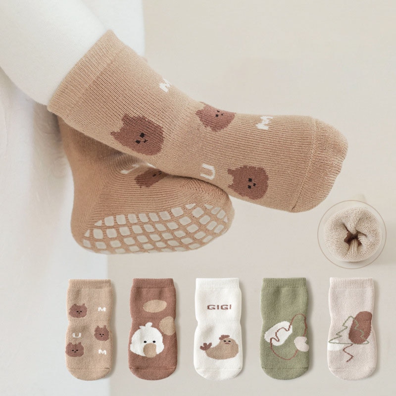 MILANCEL Winter Baby Socks Toddler Thickened Anti-slip Socks Children's Cartoon Floor Socks 0-5Y