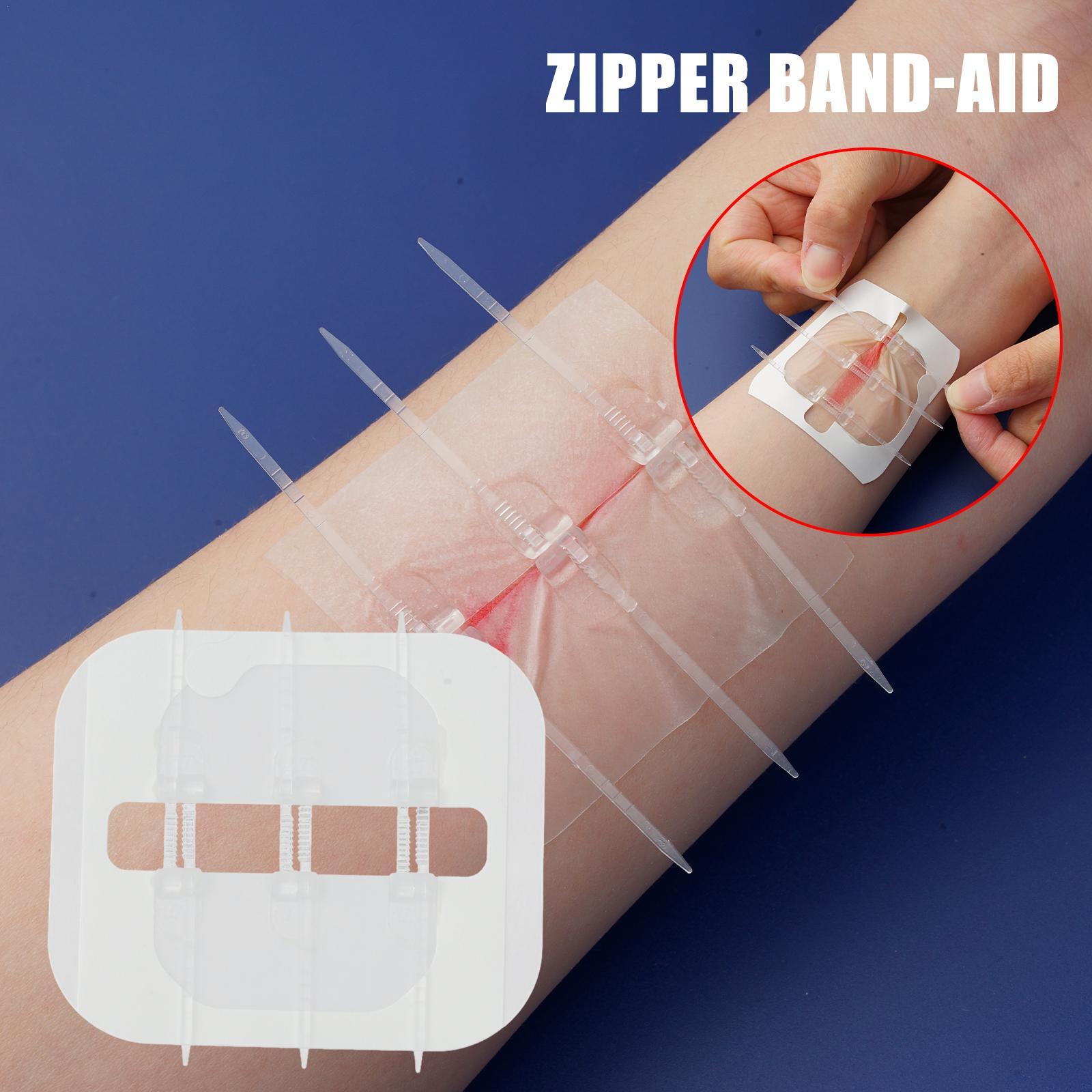 Zipper Tie Wound Closure Patch Hemostatic Patch Wound Fast Suture Zipper Band-Aid Outdoor Portable