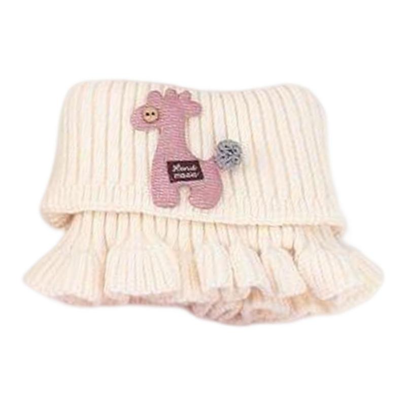 Kids Neck Warmer Cartoon Girls Scarf For Winter Warm Kids Scarf Thick Knitted Girls Round Scarves Toddler Kids For Winter Neck