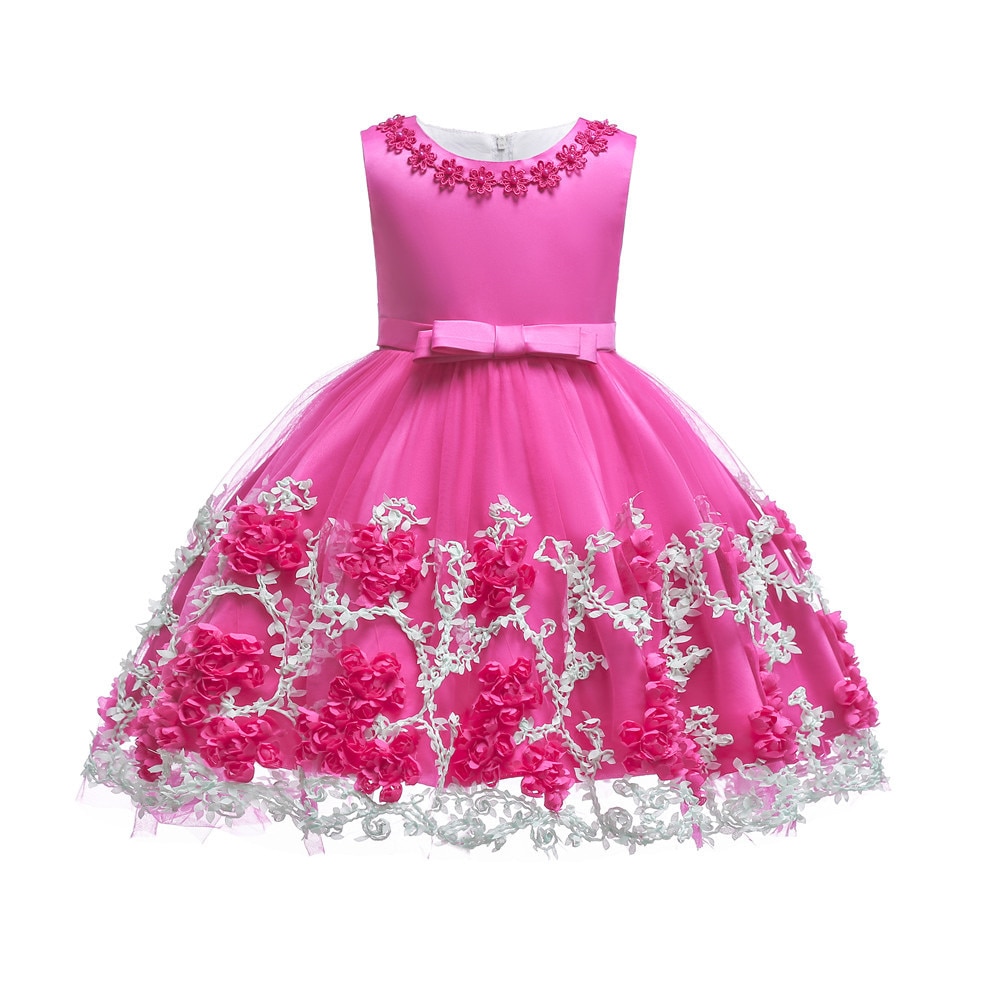 Hot Selling 3-10 Years Child Party Dress 2022 New Style Patchwork Lavender Flower Girl Dresses For Weddings Kids Evening Gowns