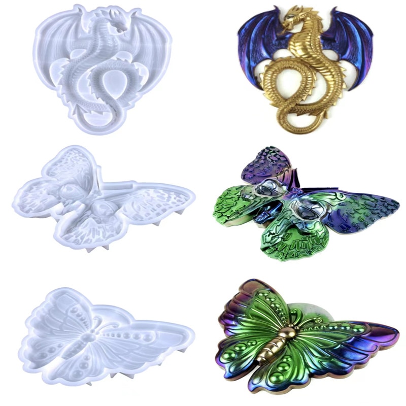 Semi-three-dimensional Butterfly Pendant Mold DIY Crystal Epoxy Silicone Mold Jewelry Making Home Wall Decoration Ornaments