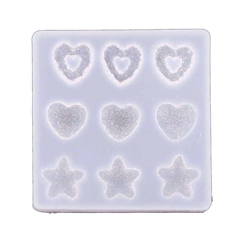 4XBF for Creative Hairpin Resin Molds Cartoon Bear Star Heart Shaped Epoxy Mold DIY C