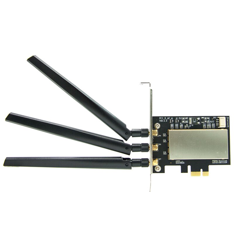 For Broadcom Bcm94360csax Bcm943602cs Bcm94331csax WLAN Card Desktop PCI-E Converter Adapter + Antenna For Apple Wifi Card