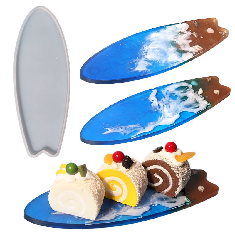 Surfboard Resin Tray Moulds Surfboard Silicone Moulds Large Resin Epoxy Moulds Skateboard Coasters Resin Moulds for DIY Wave Art