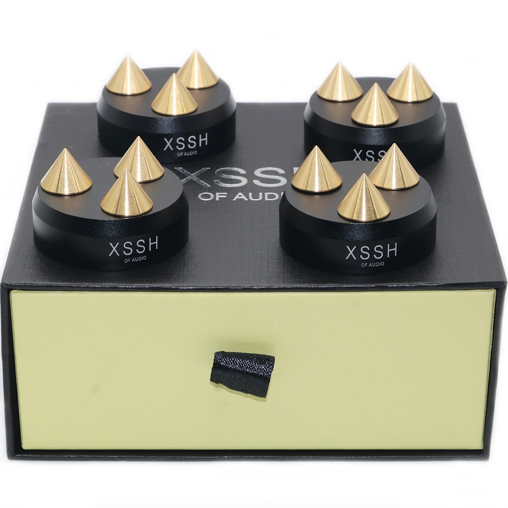 2022 New Upgrade XSSH Audiophile Shock 3 Gold Spikes Damping Pad HIFI Speaker Spike Audio CD Amplifier ALUMINIUM ISOLATION FEET