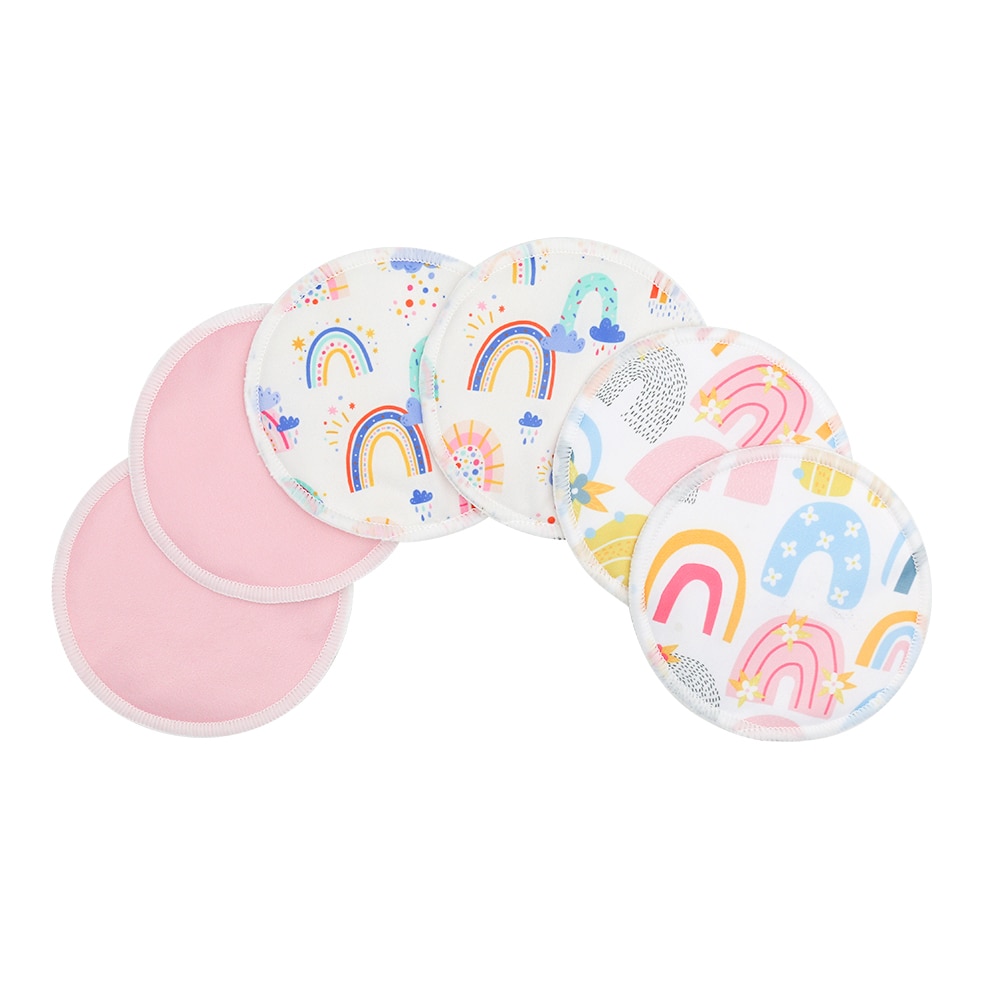 Mama Nursing Pads 3 Layer Waterproof PUL Reusable Washable Bamboo Female Soft Breast Pads 6 pcs/Set