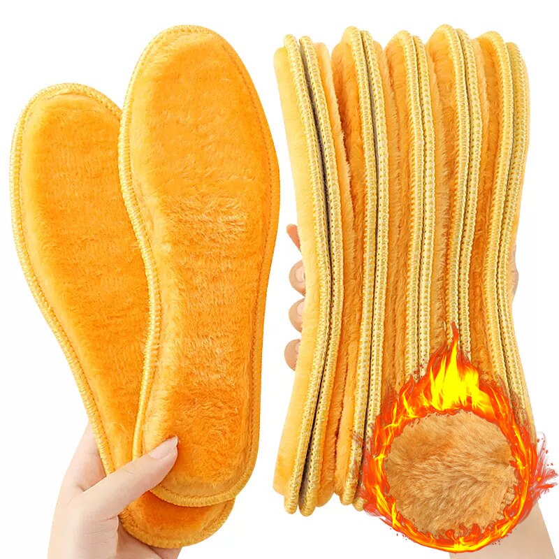 Thermal Insoles Heated for Feet Women Men Thicken Plush Warm Soft Winter Insole for Boots Shoes Pads Insert Heating Insoles