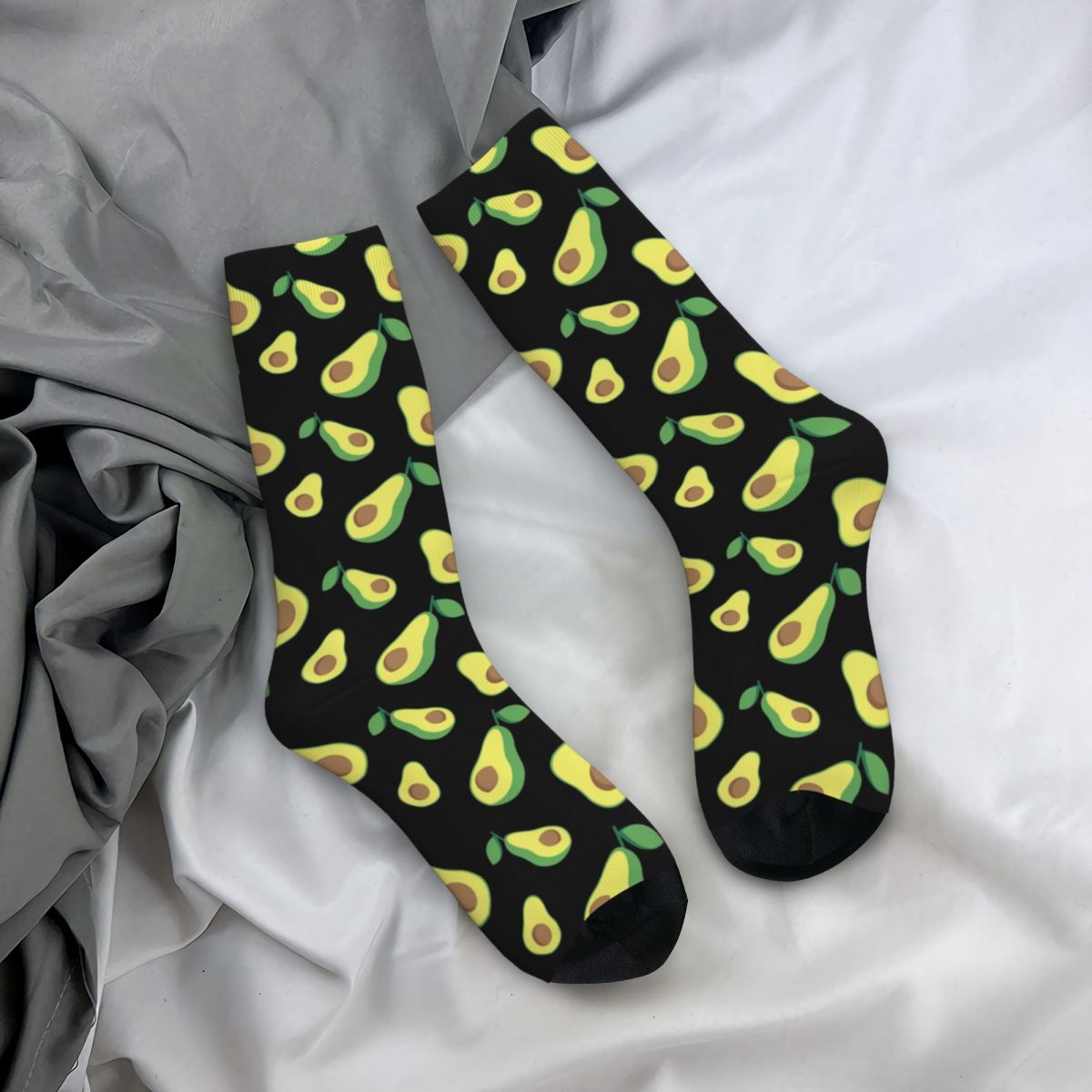 Fashion Men's Socks Casual Avocado Fruit Pattern Sock Polyester Sport Women Stockings Spring Summer Autumn Winter