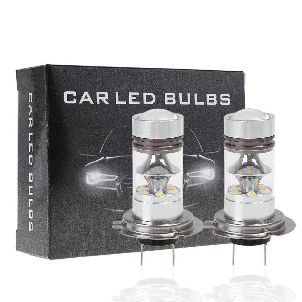2pcs H7 Car LED Bulb Fog Lamp Canbus Super Bright 6000k White Headlight Car Fog Light High Bright DRL Daytime Running Lights