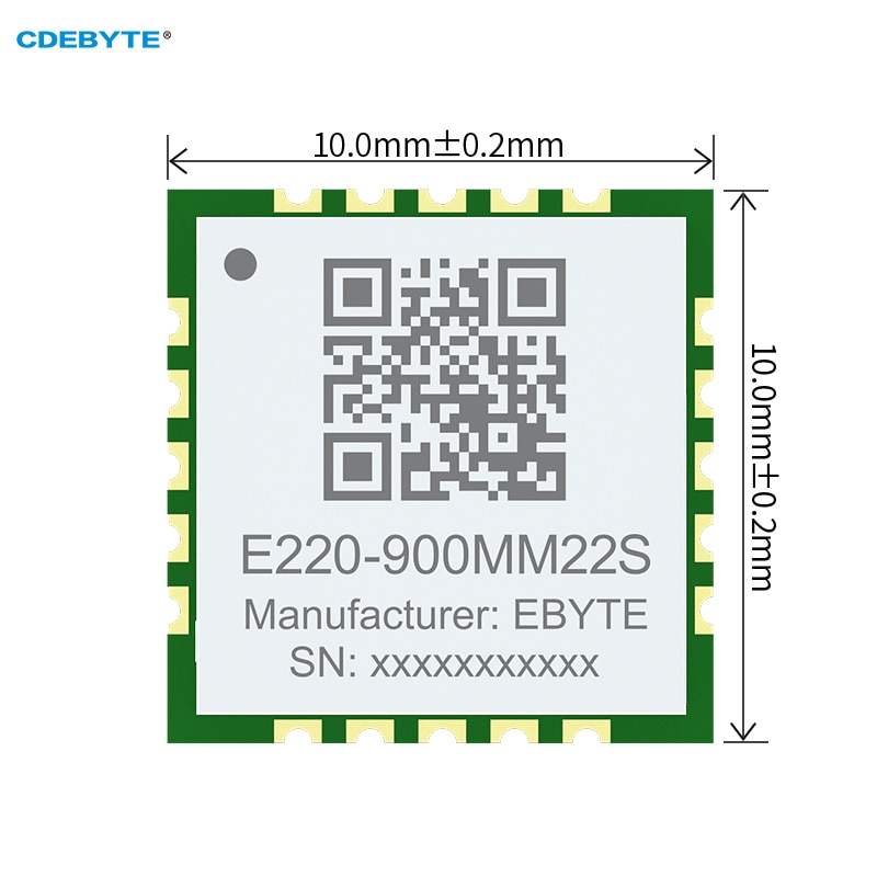 2pcs LLCC68 Wireless Module 868MHz/915MHz Low Power 22dBm 5.5KM CDEBYTE E220-900MM22S Smaller Size Antenna Stamp Holes SPI
