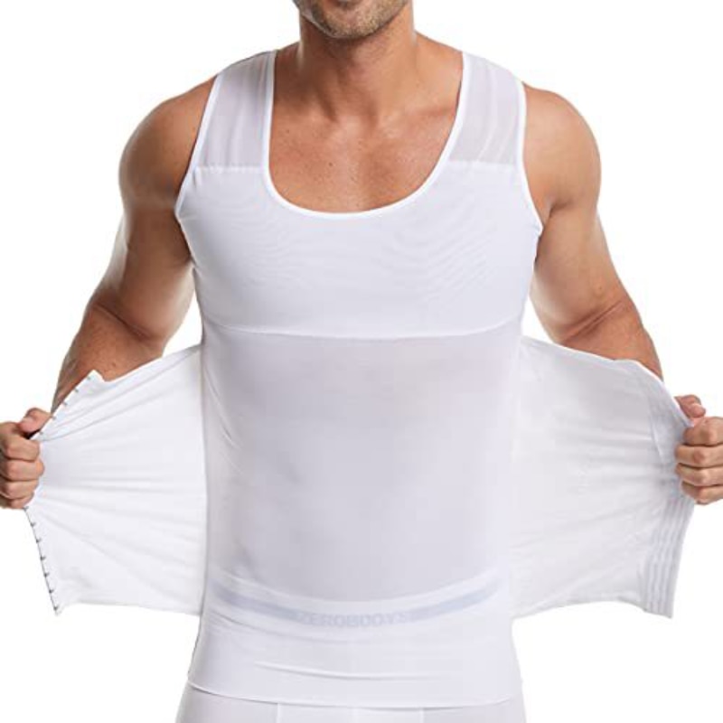 Hot Sale Mens Compression Shirt Slimming Body Shaper Vest Fitness Workout Tank Tops Abs Abdomen Undershirts Body Shaper Men